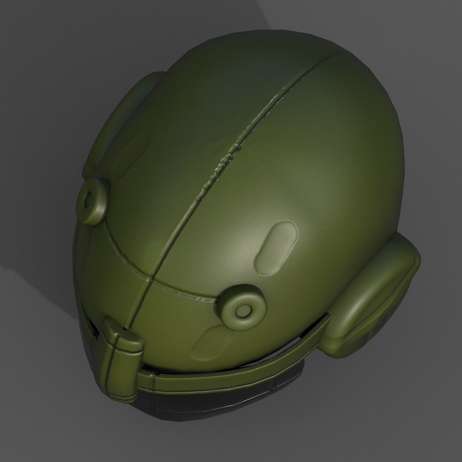 Helmet scifi military futuristic technology Low-poly 3D model_1