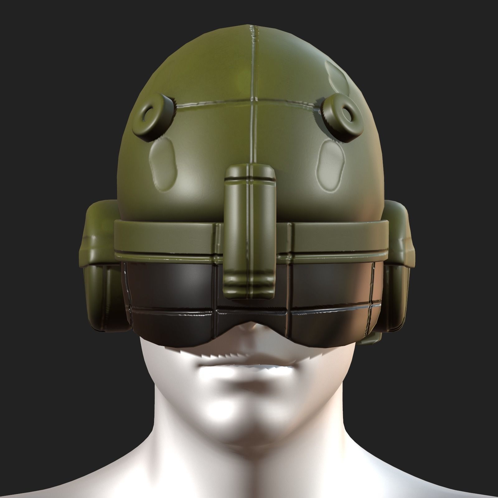Helmet scifi military futuristic technology Low-poly 3D model_4