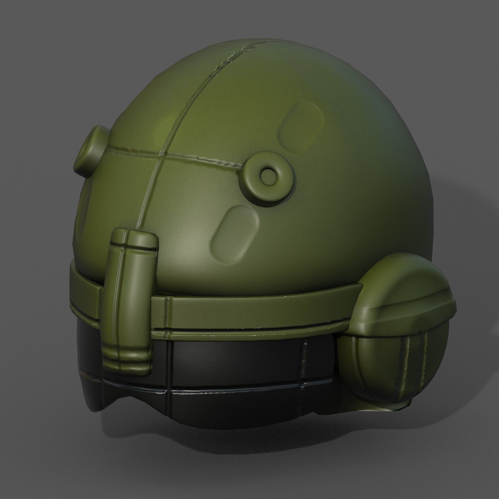 Helmet scifi military futuristic technology Low-poly 3D model_6