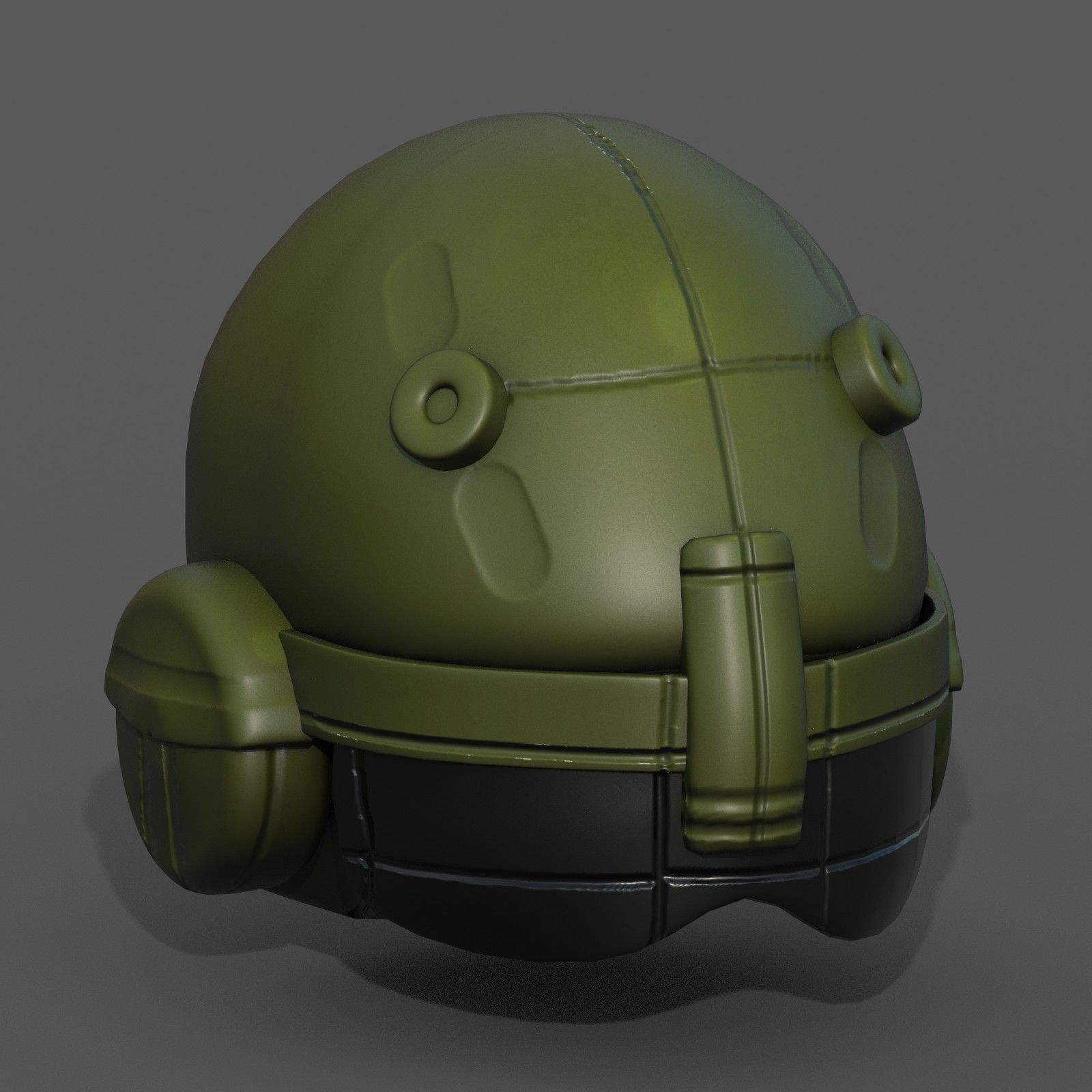 Helmet scifi military futuristic technology Low-poly 3D model_2