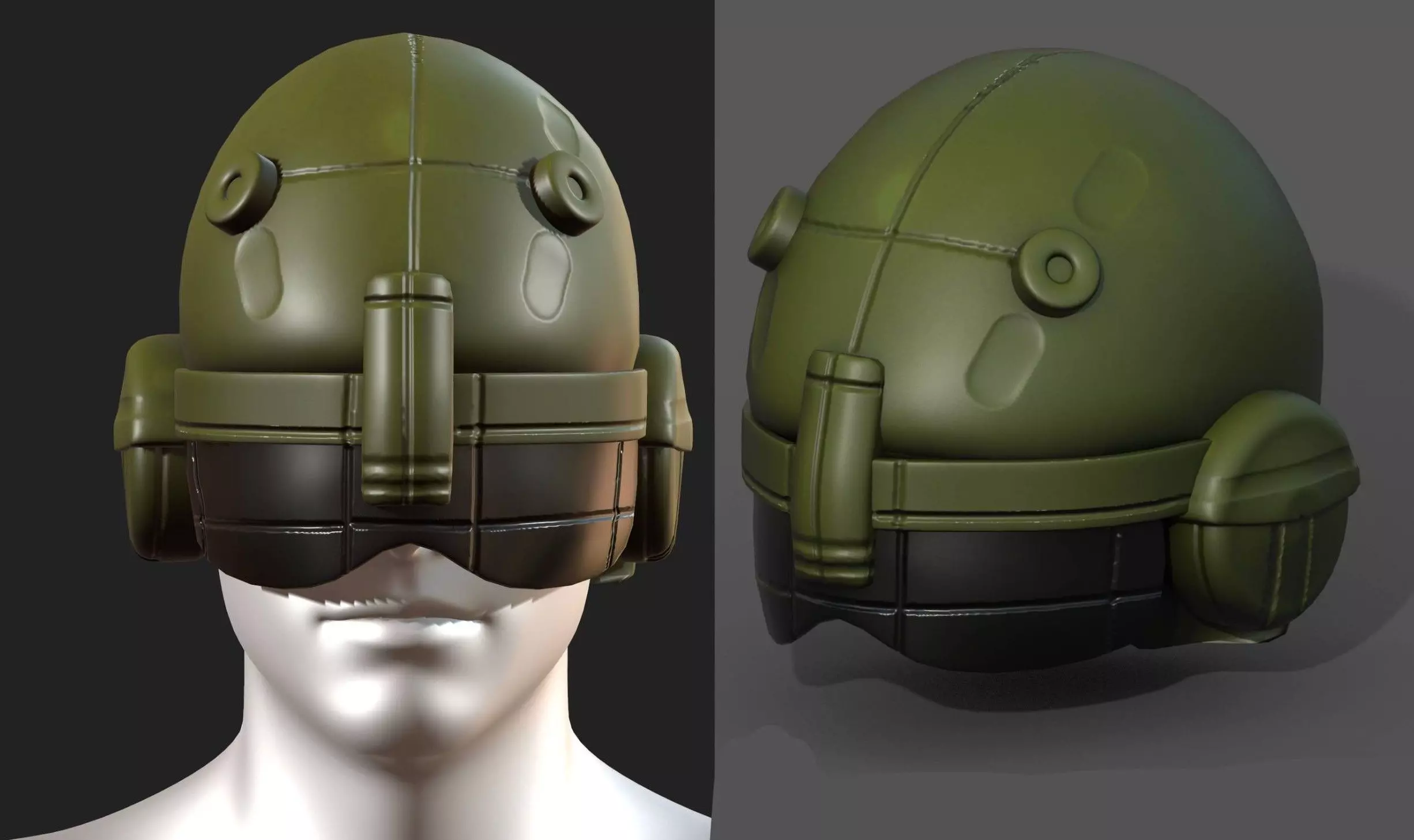 Helmet scifi military futuristic technology Low-poly 3D model_0
