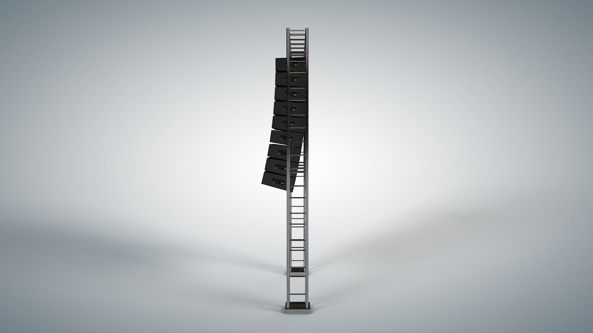 Line Array Concert Sound Speaker System Scaffolding with Truss 3D model_4