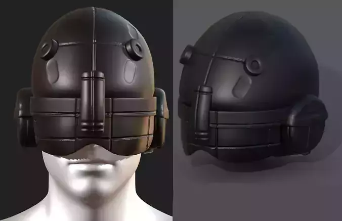 Helmet scifi military combat 3d model low poly human generic 