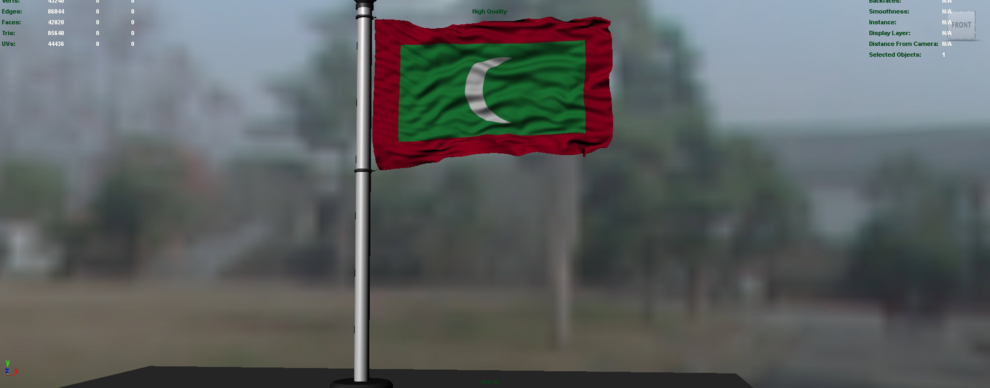 Maldives flag 3D model_2