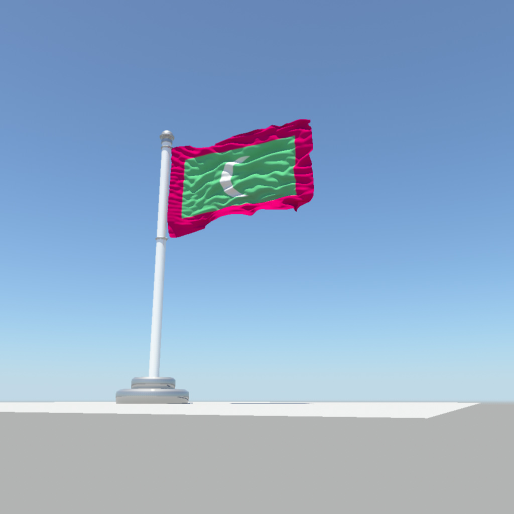 Maldives flag 3D model_1