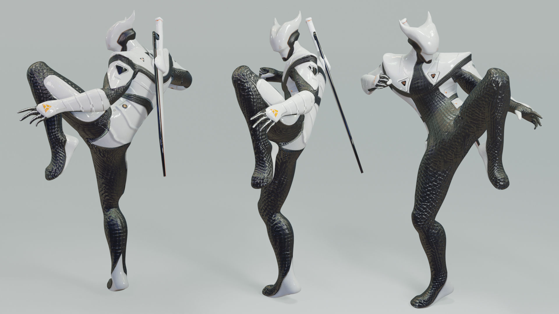 Low Poly - Cyborg Zodiac Theme - Capricorn Low-poly 3D model_2