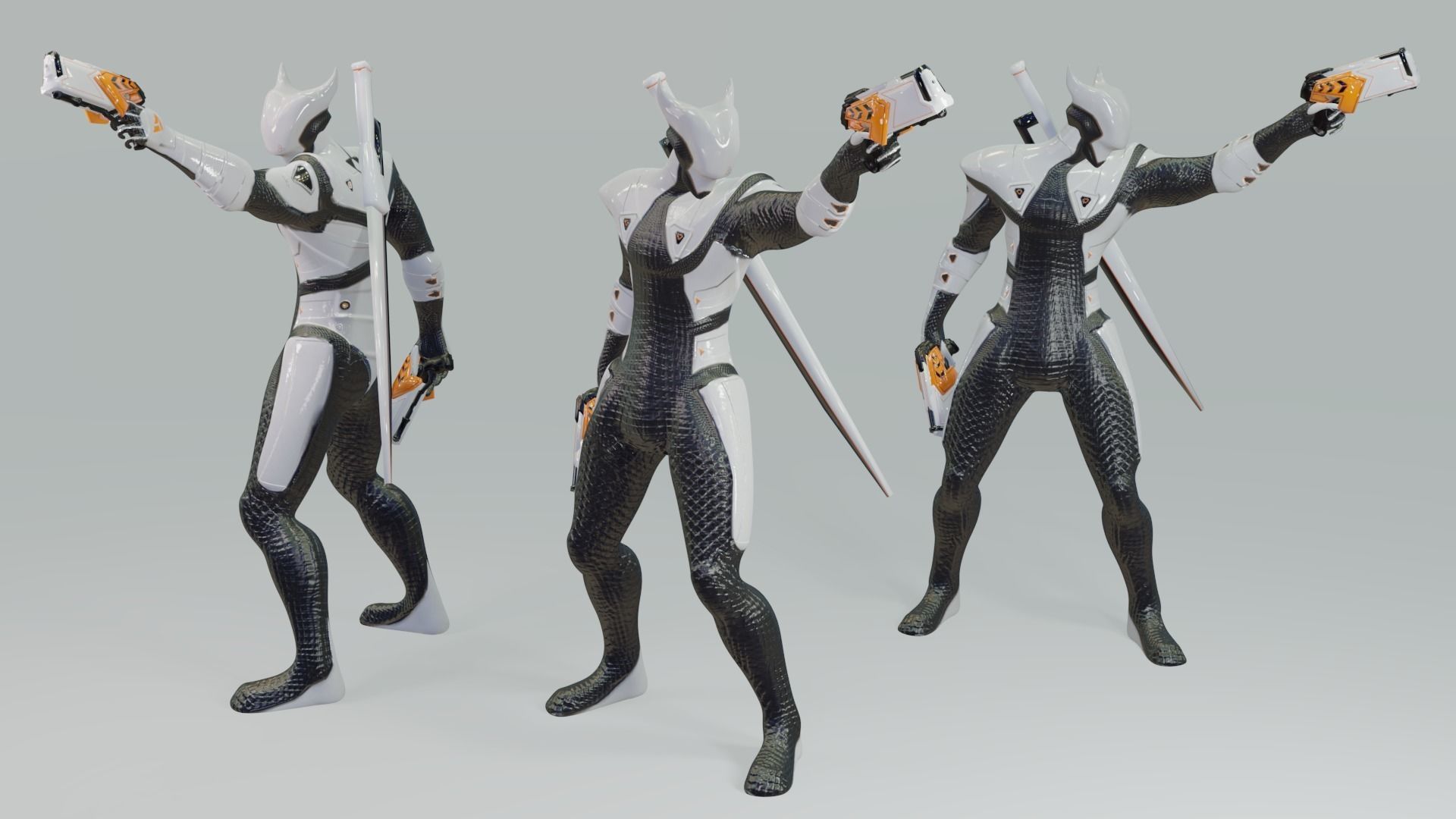 Low Poly - Cyborg Zodiac Theme - Capricorn Low-poly 3D model_3