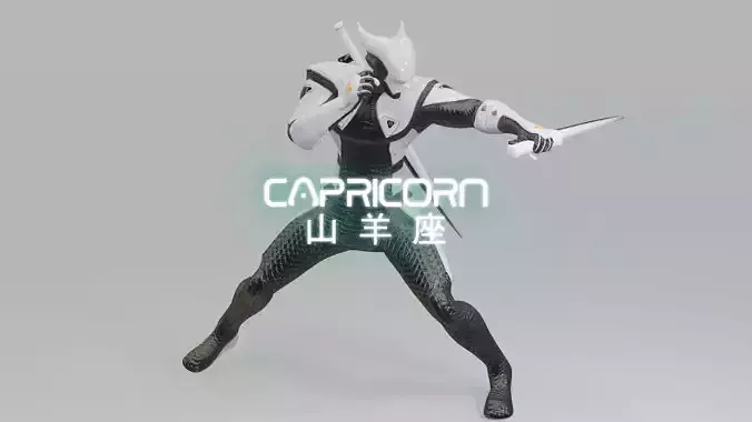 Low Poly - Cyborg Zodiac Theme - Capricorn Low-poly 3D model