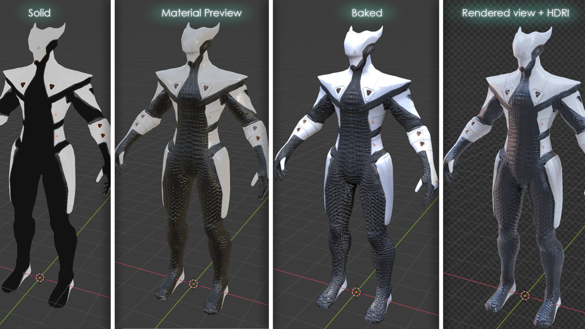 Low Poly - Cyborg Zodiac Theme - Capricorn Low-poly 3D model_15