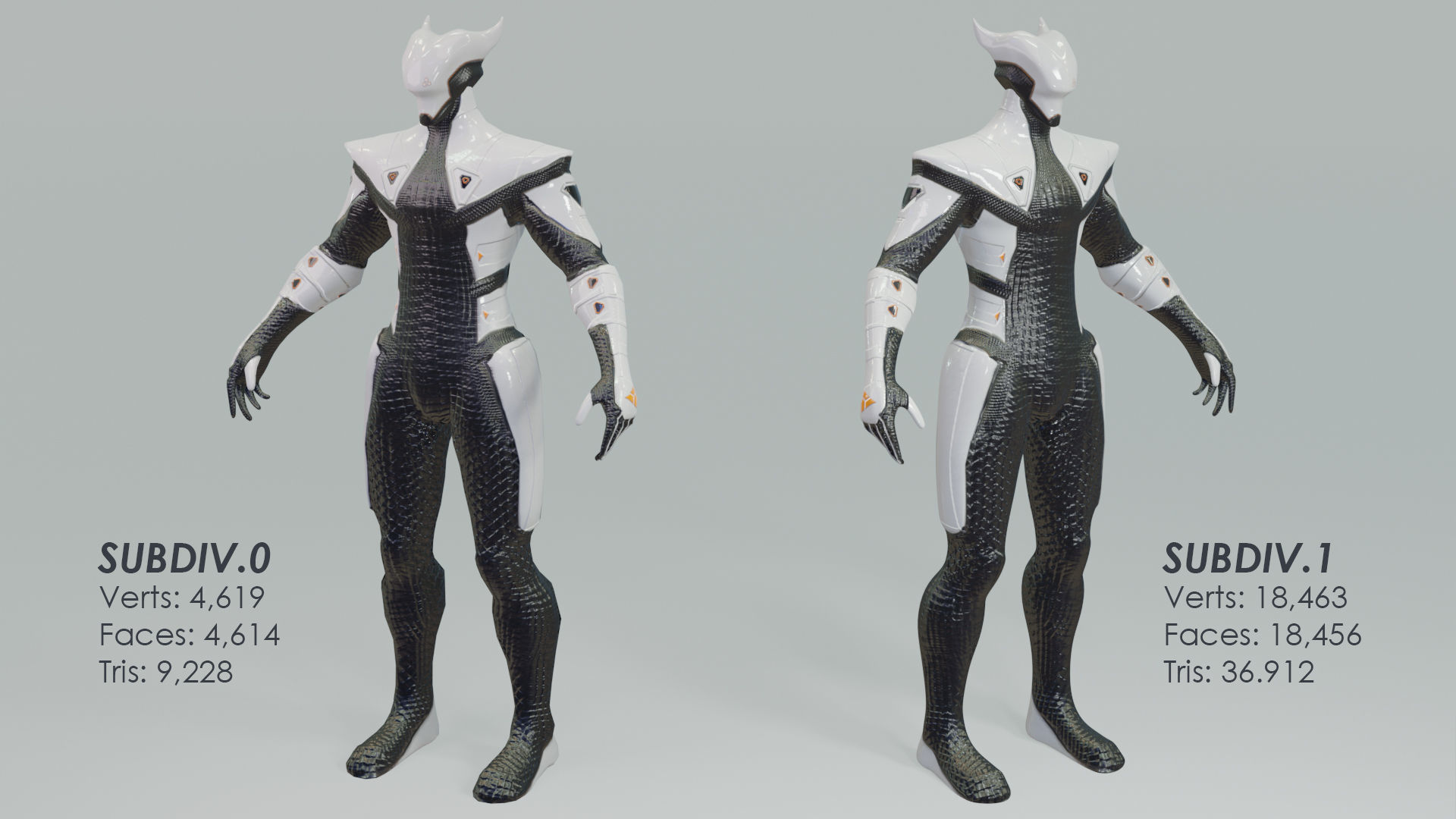 Low Poly - Cyborg Zodiac Theme - Capricorn Low-poly 3D model_13