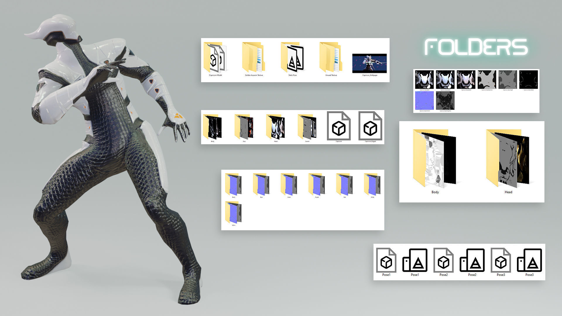 Low Poly - Cyborg Zodiac Theme - Capricorn Low-poly 3D model_17