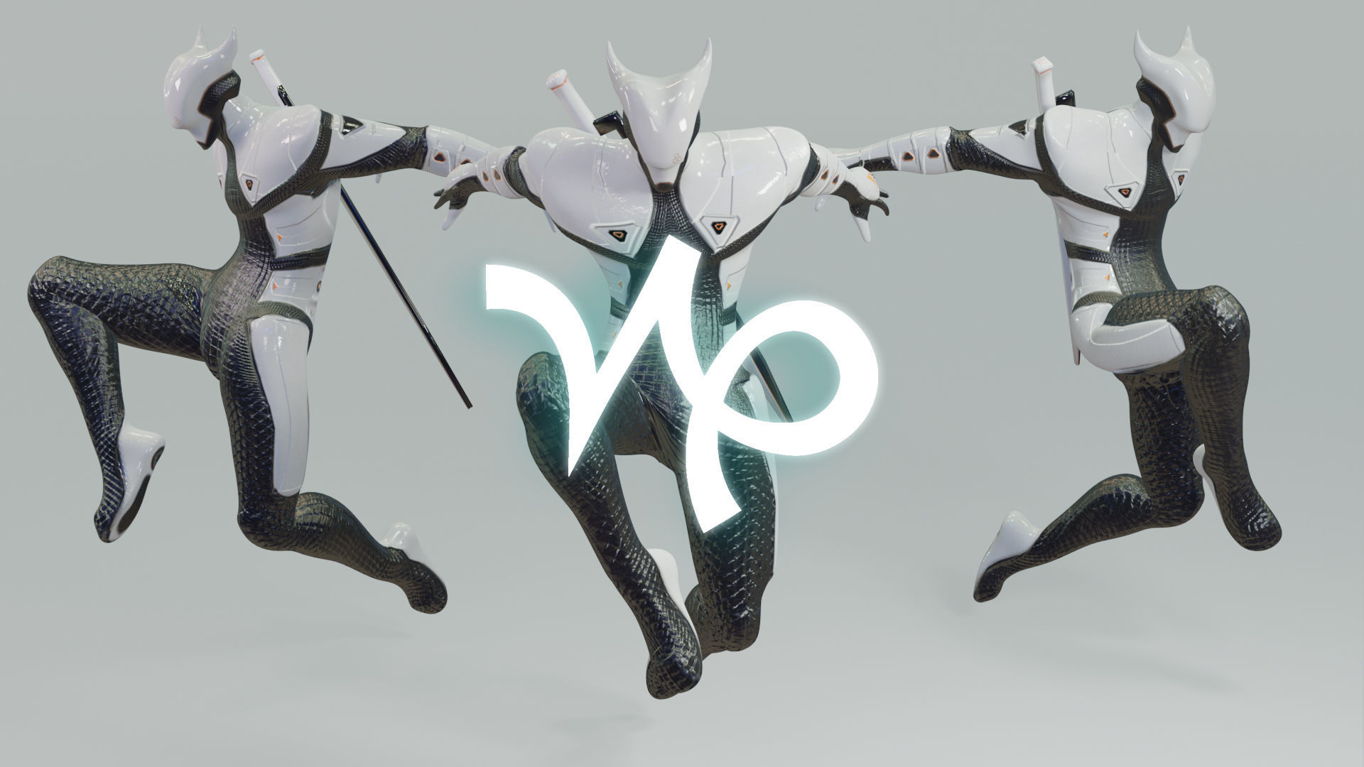 Low Poly - Cyborg Zodiac Theme - Capricorn Low-poly 3D model_1