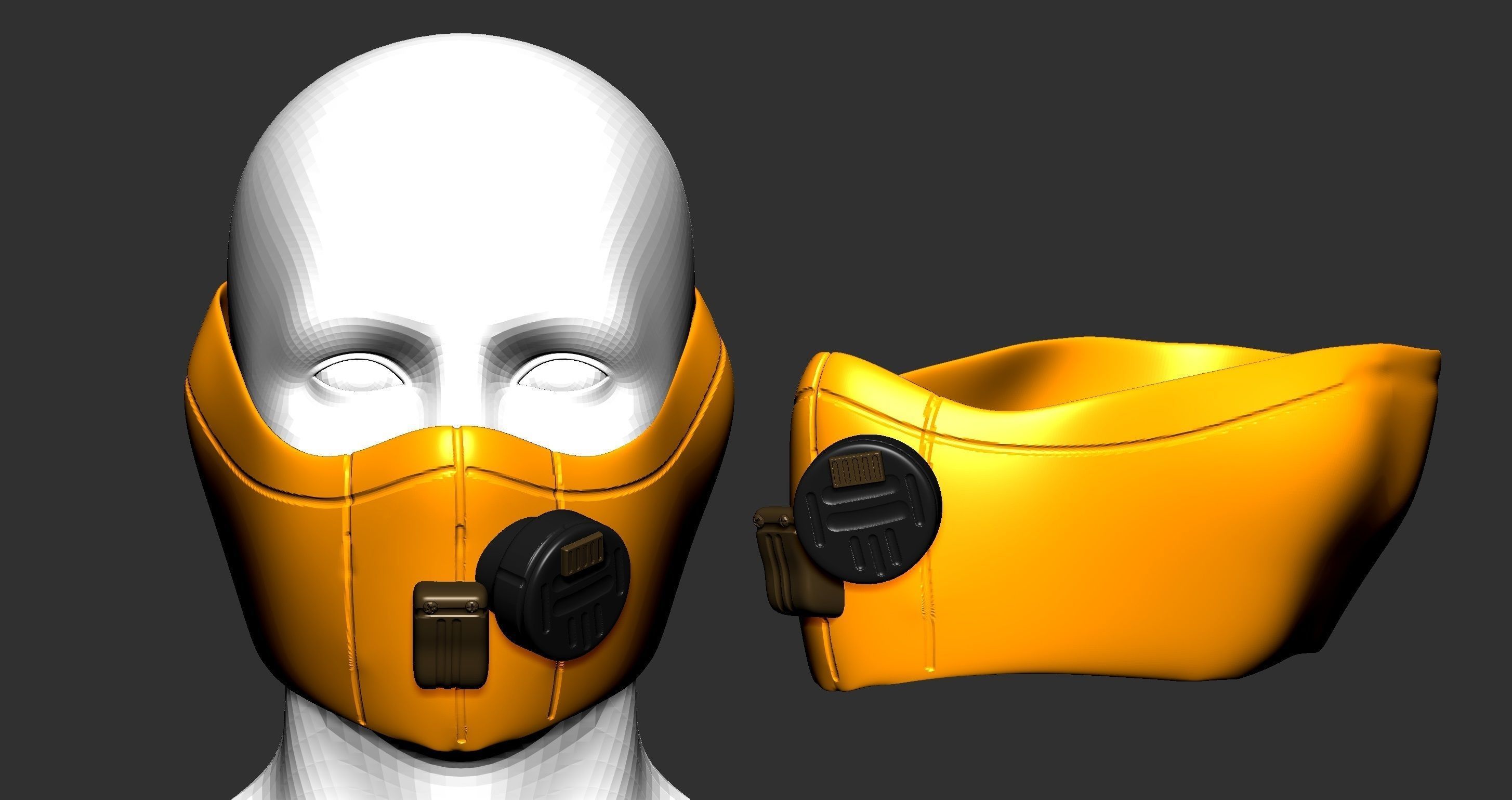gas mask helmet scifi high poly sculpt ver 2 3d printable 3D model ...