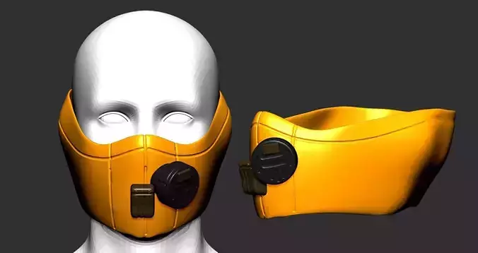 gas mask helmet scifi high poly sculpt  ver 2 3d printable 