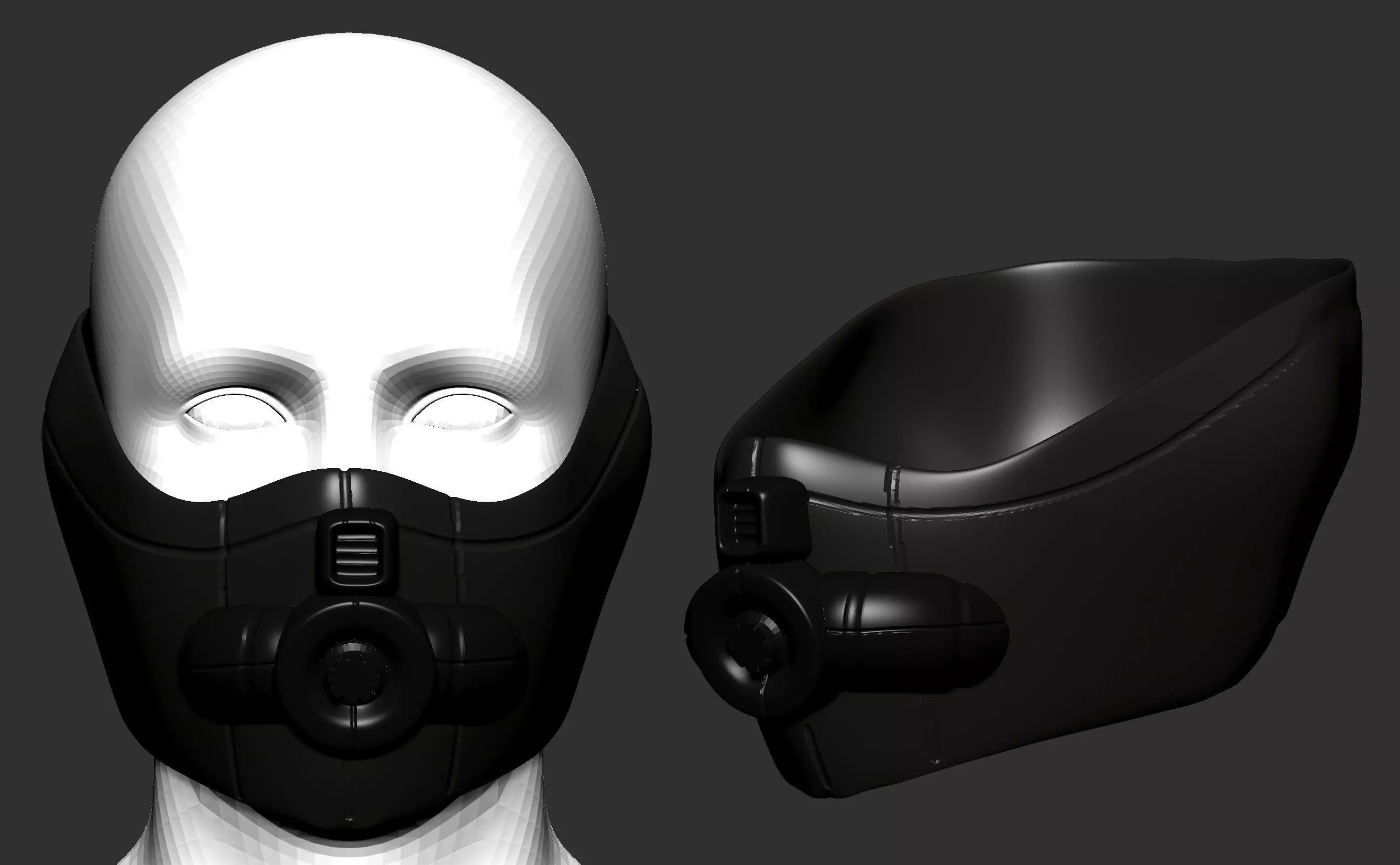 gas mask helmet scifi high poly sculpt 3d printable 3D model_0