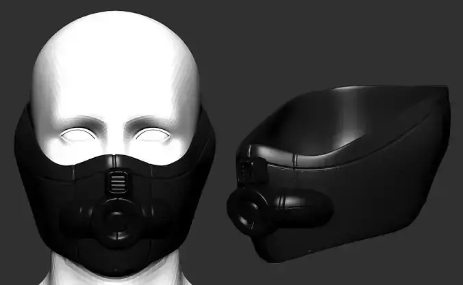 gas mask helmet scifi high poly sculpt 3d printable 