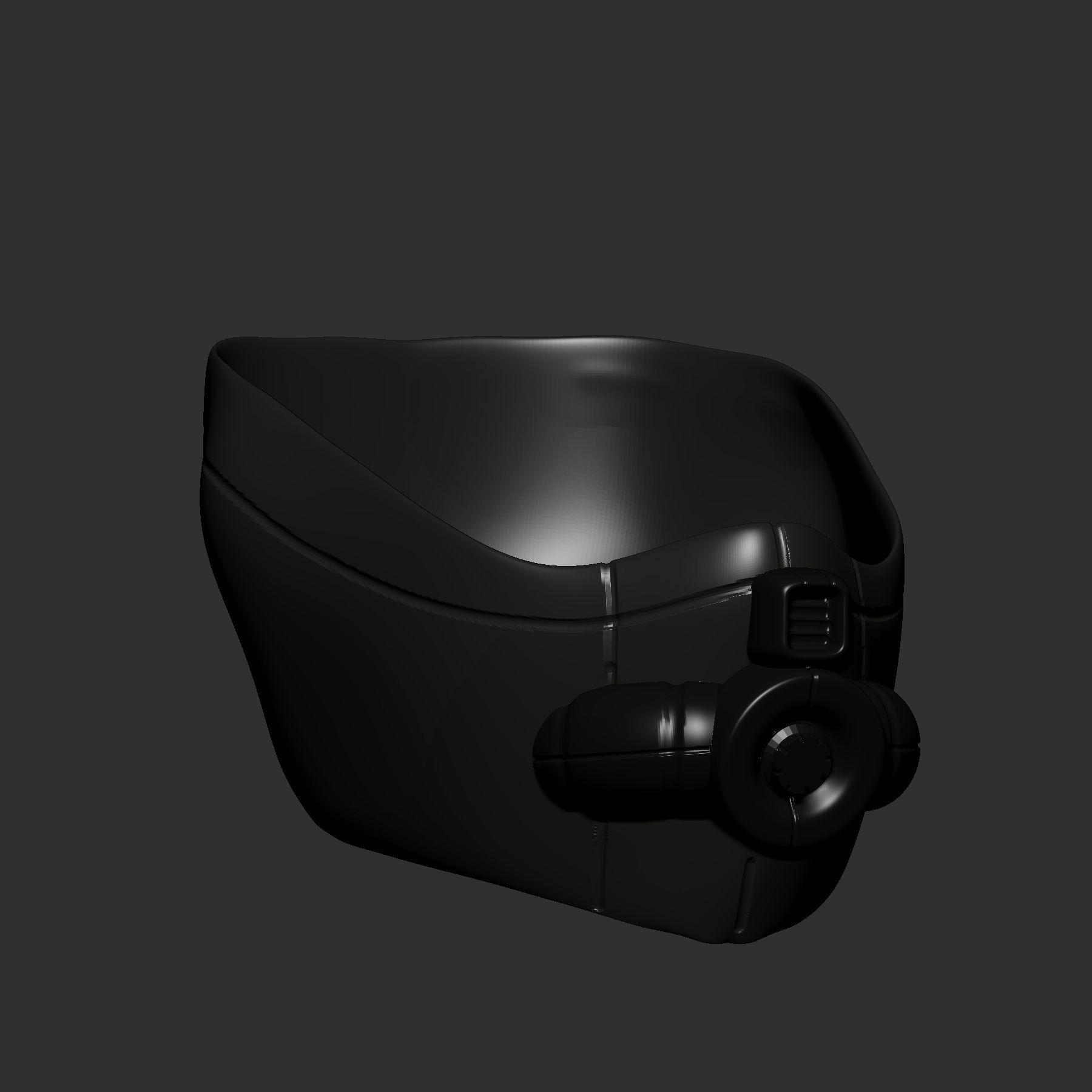 gas mask helmet scifi high poly sculpt 3d printable 3D model_4