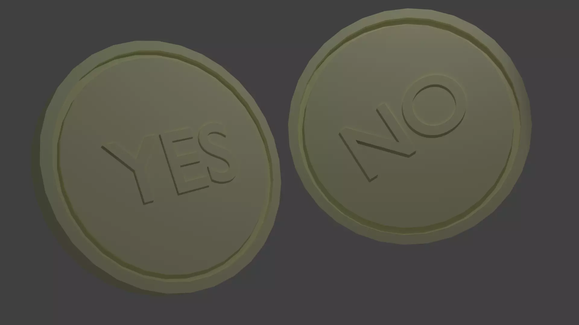 coin yes or no 3D print model