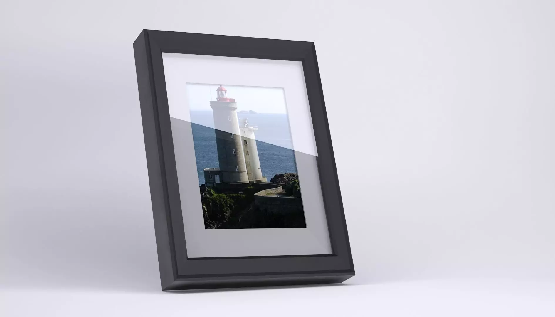 Cuadro lighthouse in frame Free low-poly 3D model