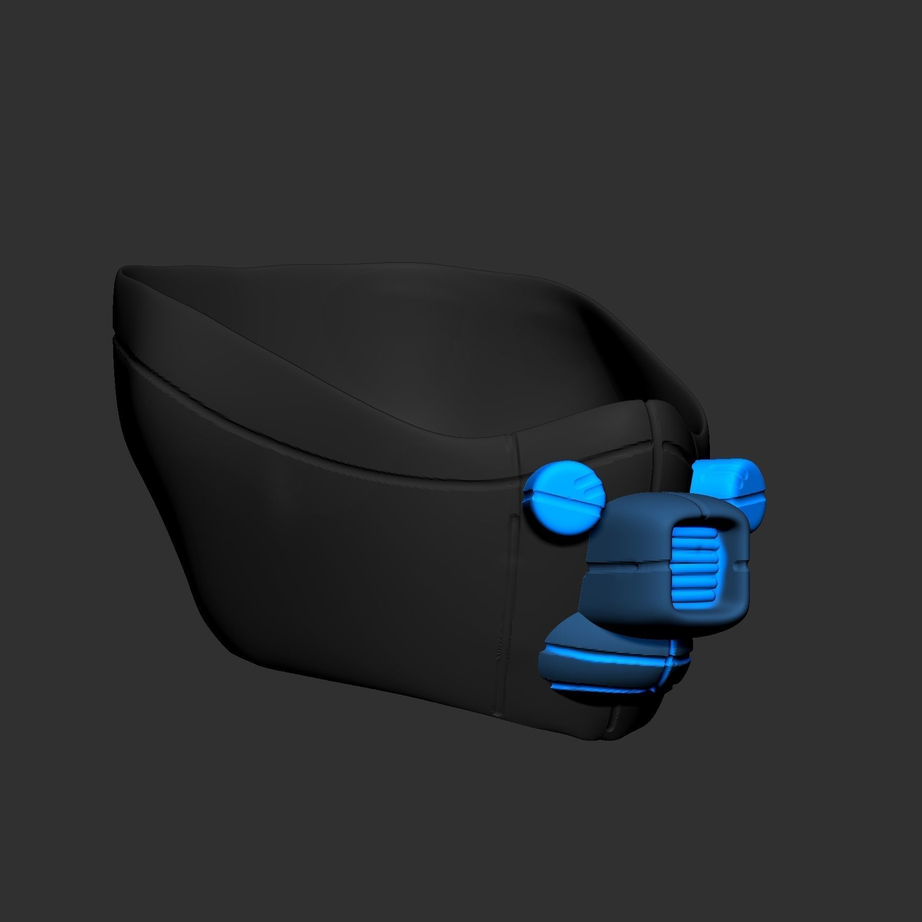 gas mask helmet scifi high poly sculpt 3d printable ver 7 3D model_4