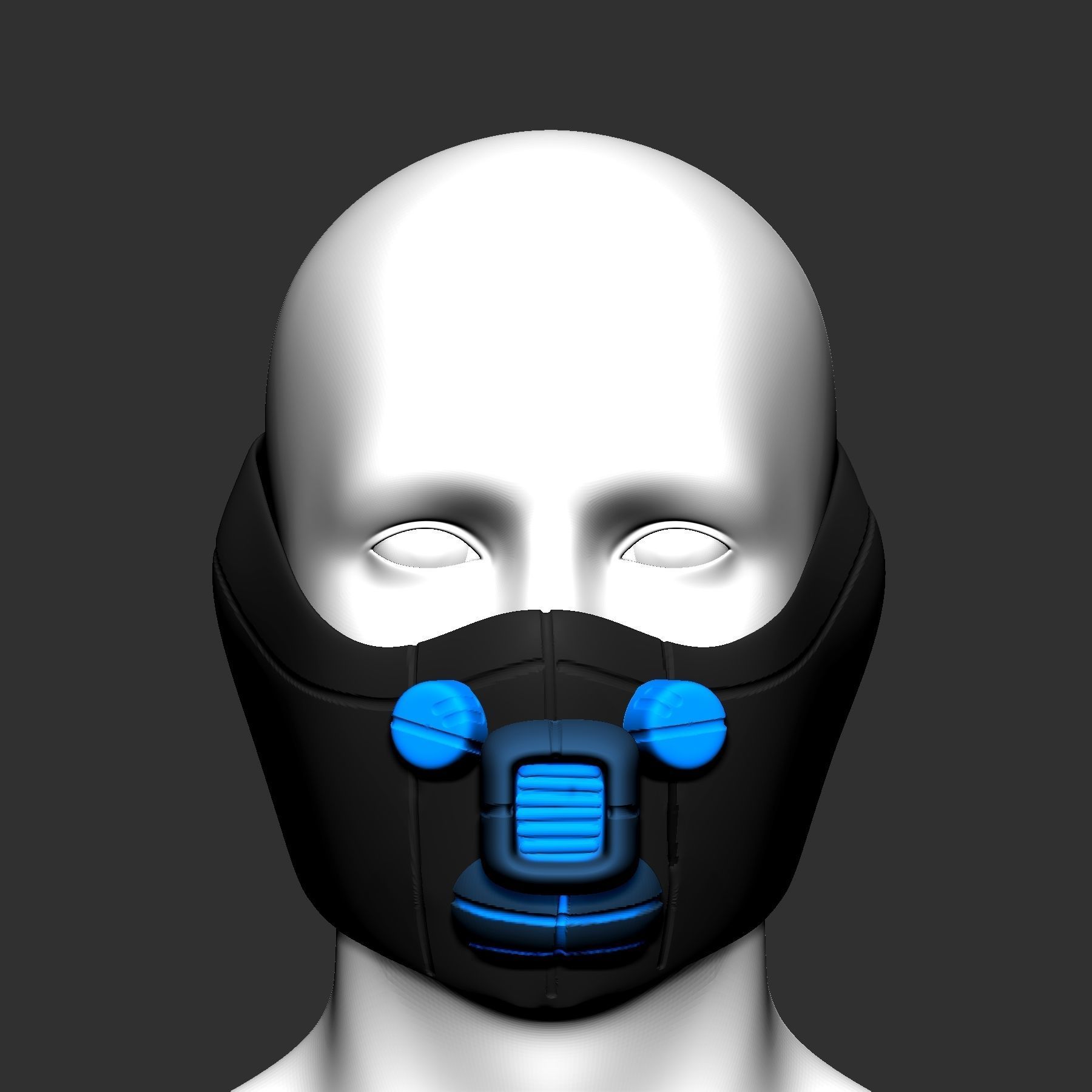 gas mask helmet scifi high poly sculpt 3d printable ver 7 3D model_1