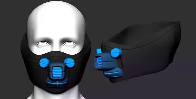 gas mask helmet scifi high poly sculpt 3d printable ver 7