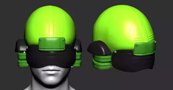 helmet scifi high poly sculpt  ver 3 3d printable 