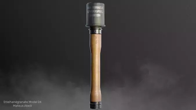 Stielhandgranate Model 24 Low-poly 3D model