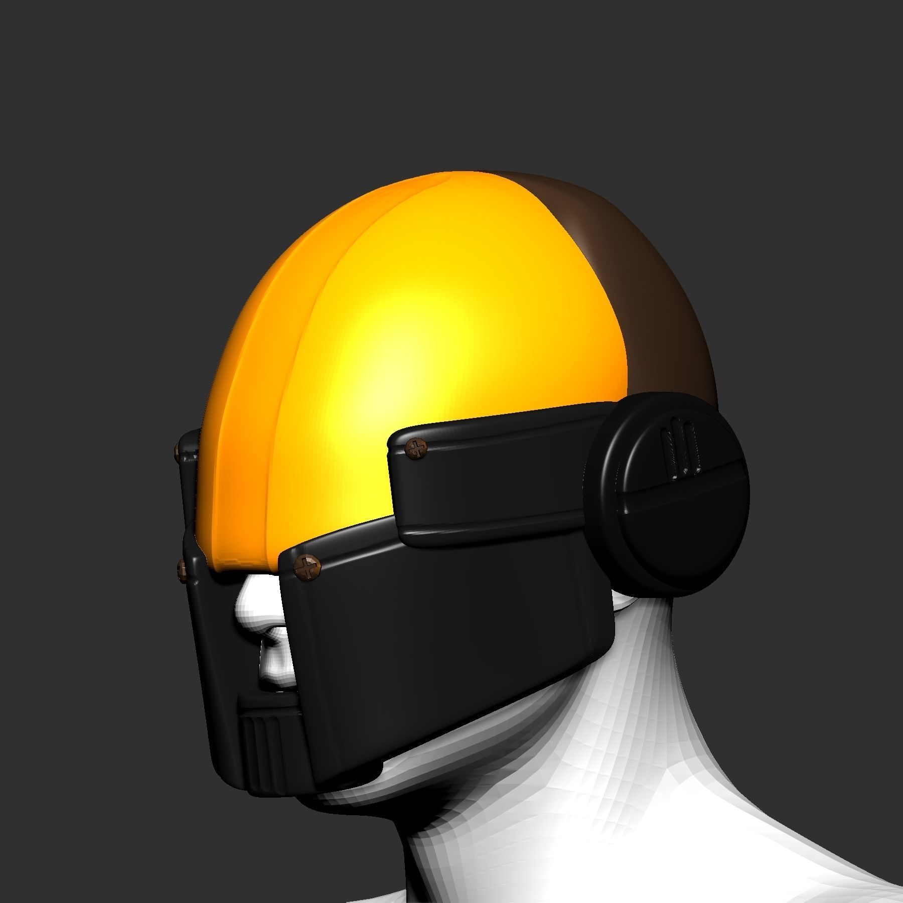High quality scifi helmet high poly sculpt 3d printable ver 4 3D model_2