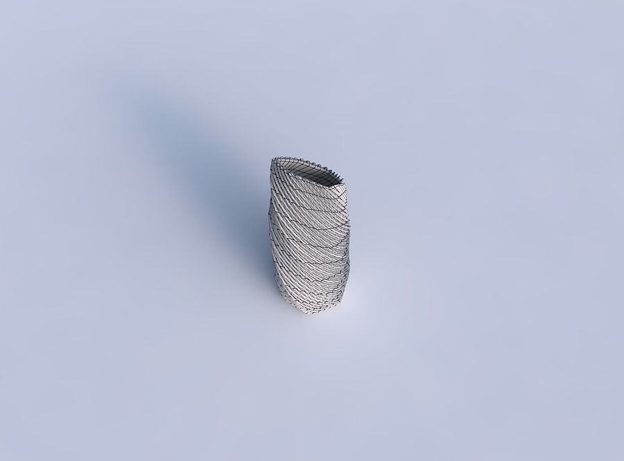 Vase twisted bent hexagon with bent extruded lines 2 3D print model_6