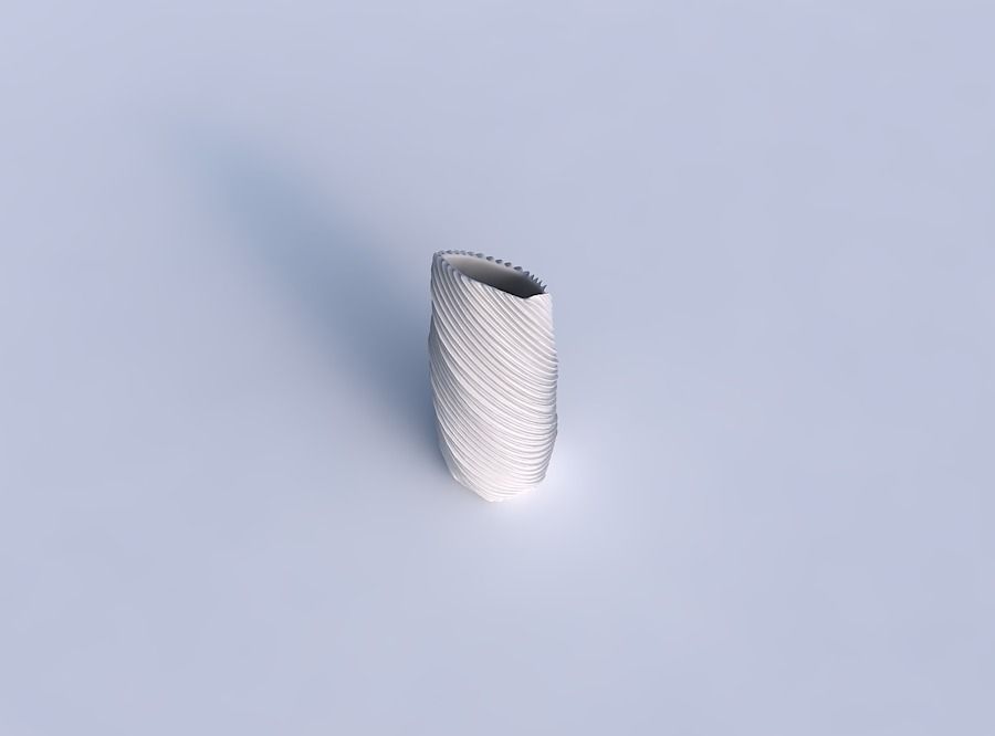Vase twisted bent hexagon with bent extruded lines 2 3D print model_1