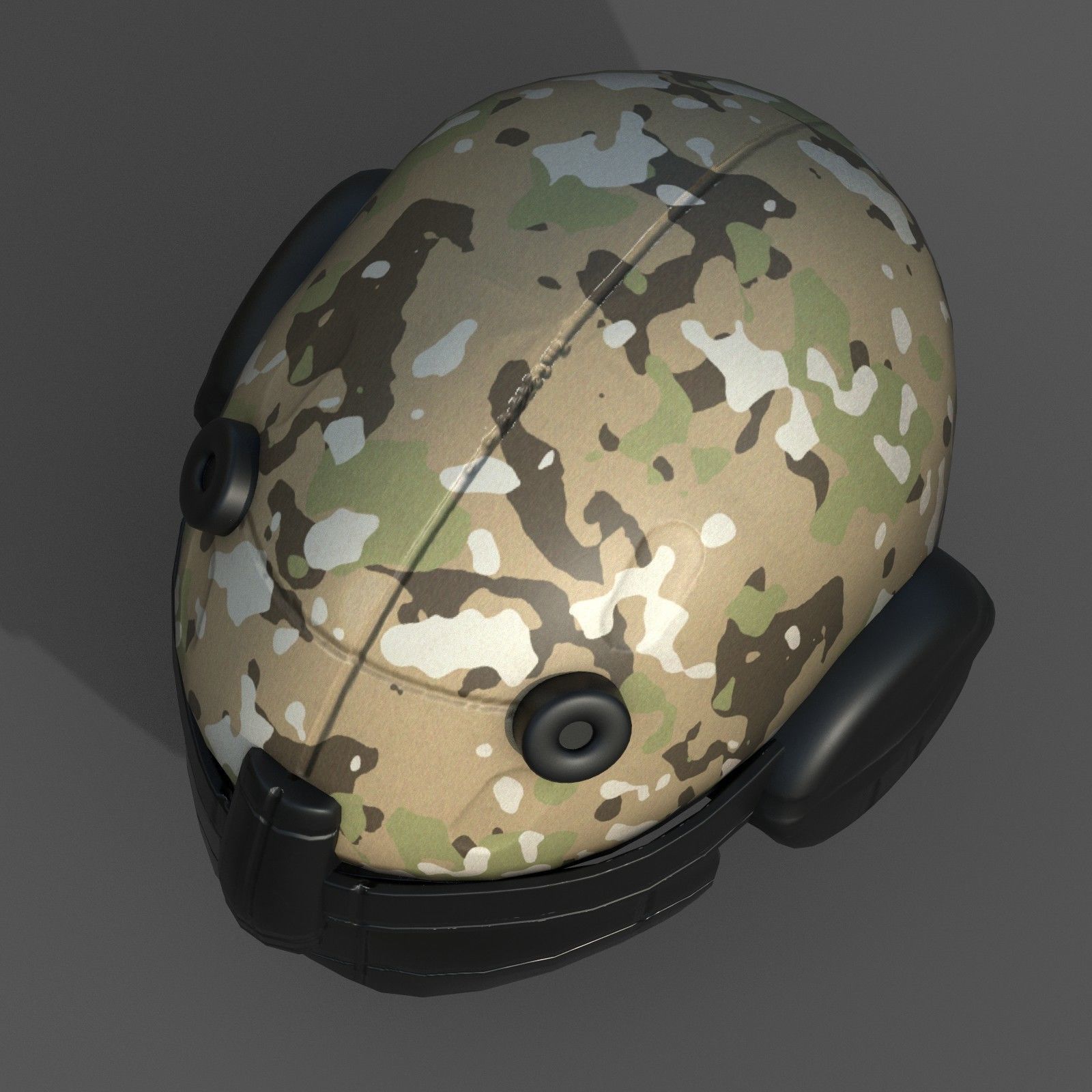 Helmet scifi fantasy futuristic military combat  Low-poly 3D model_9