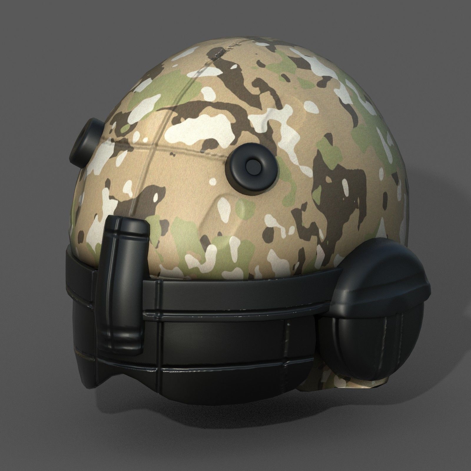 Helmet scifi fantasy futuristic military combat  Low-poly 3D model_7