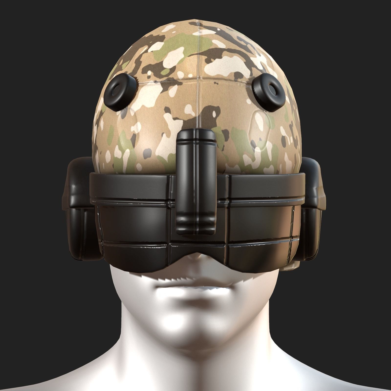 Helmet scifi fantasy futuristic military combat  Low-poly 3D model_3