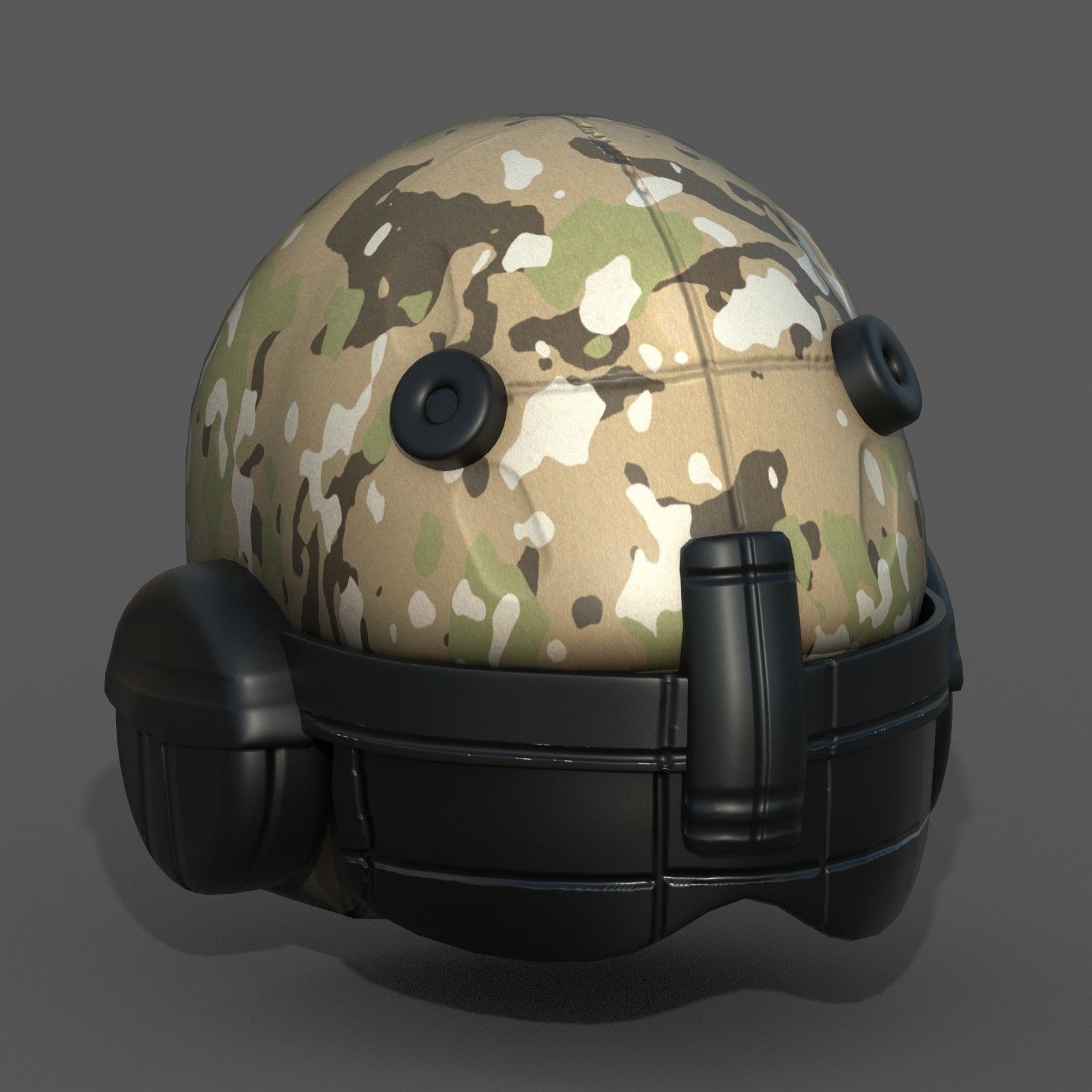 Helmet scifi fantasy futuristic military combat  Low-poly 3D model_1