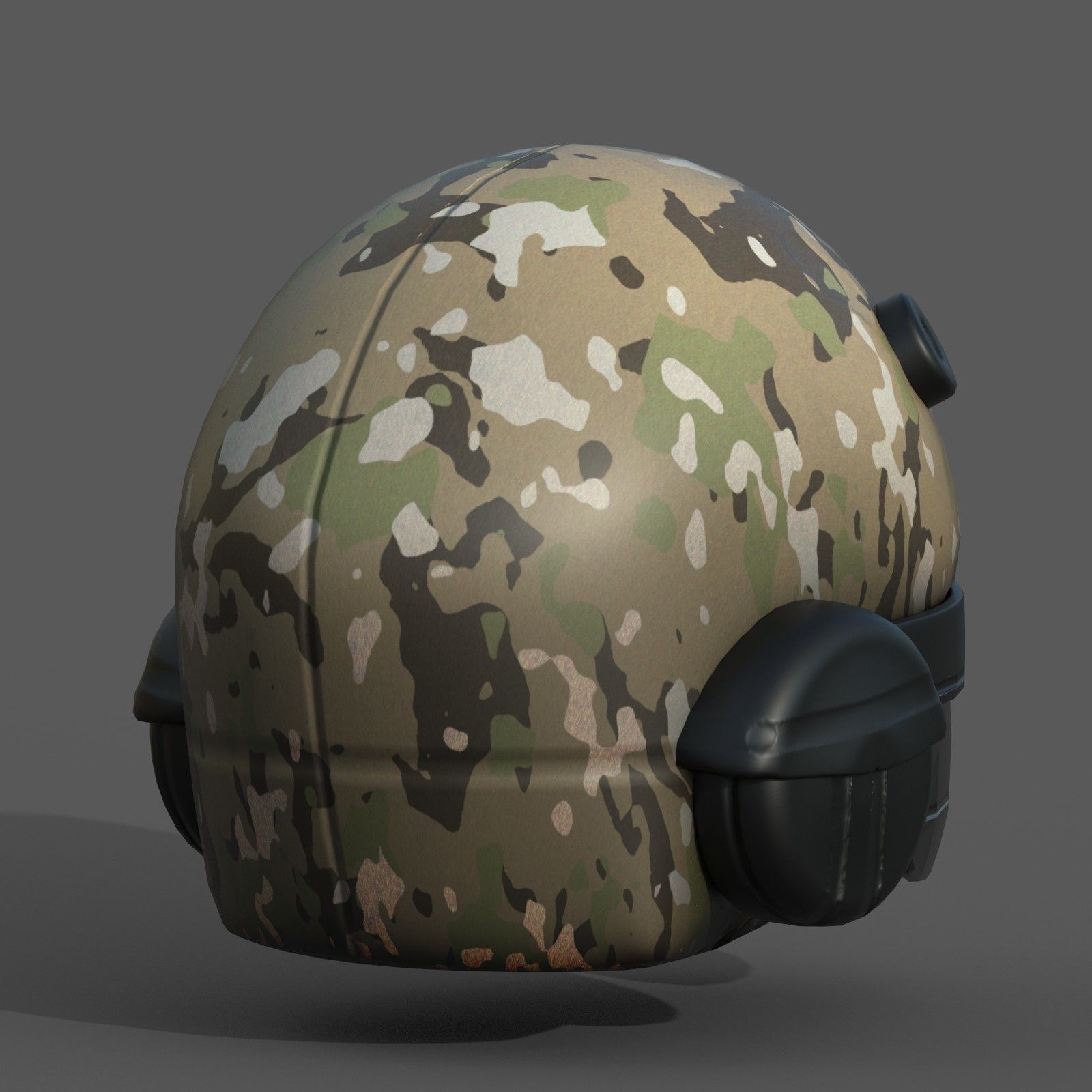 Helmet scifi fantasy futuristic military combat  Low-poly 3D model_4