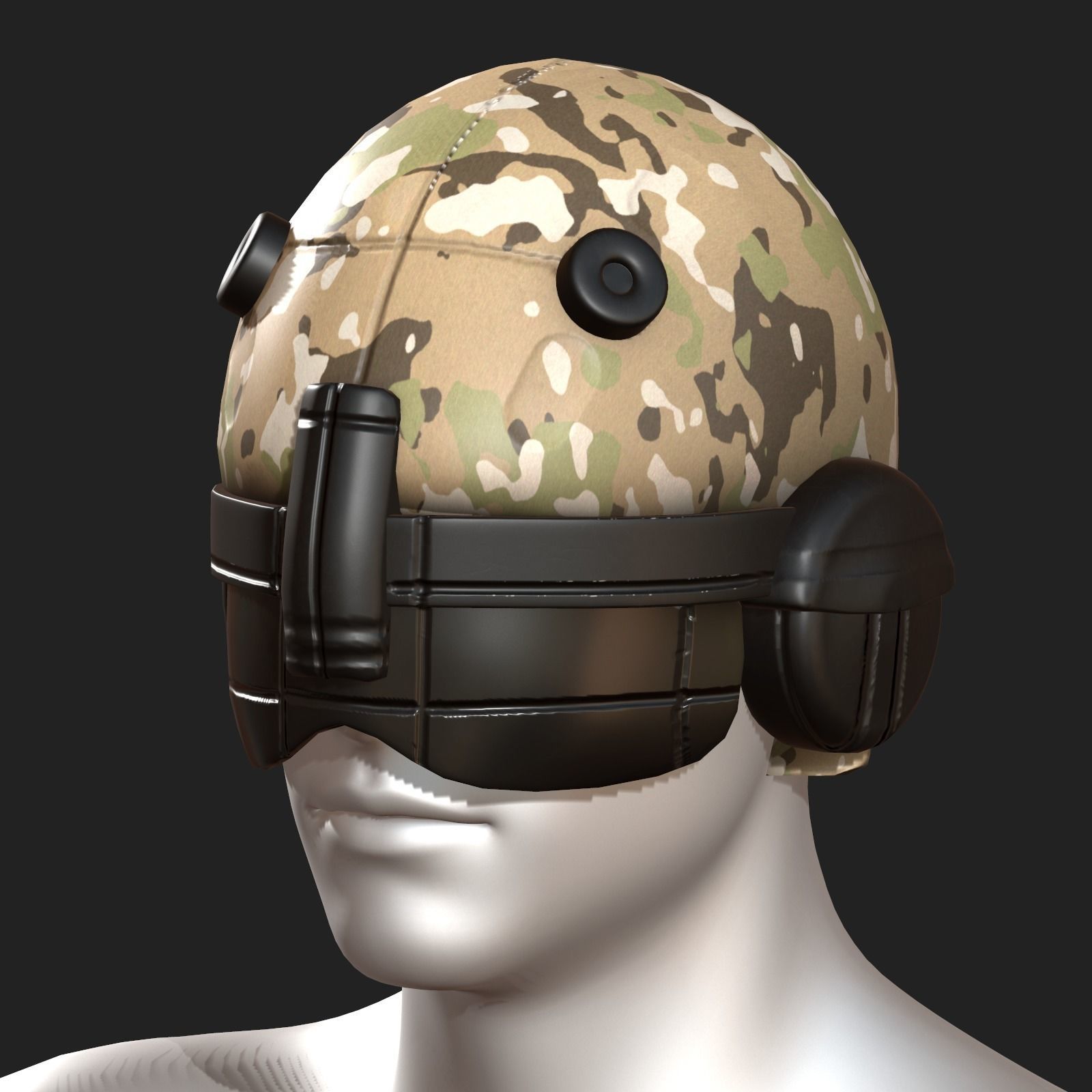 Helmet scifi fantasy futuristic military combat  Low-poly 3D model_5