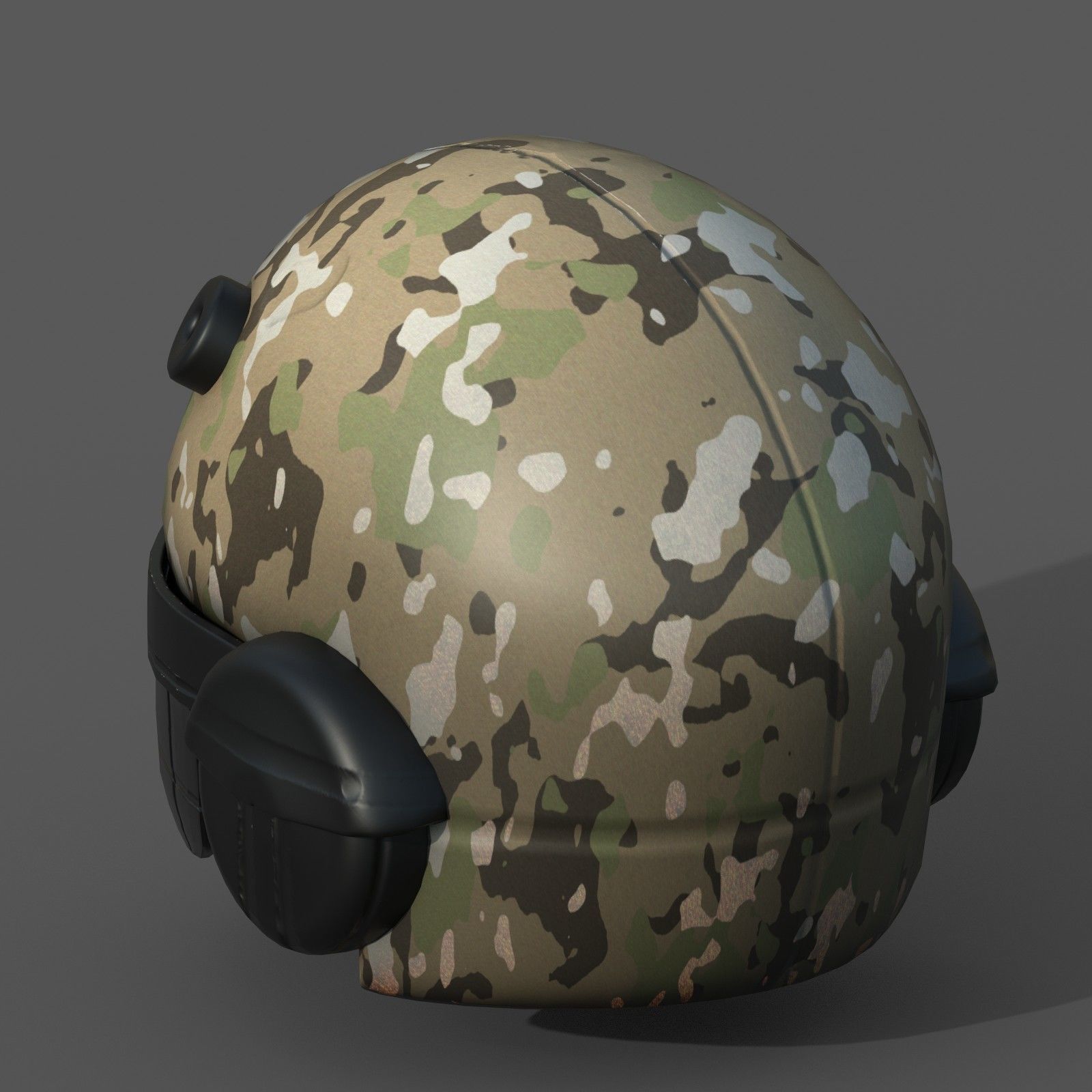 Helmet scifi fantasy futuristic military combat  Low-poly 3D model_6