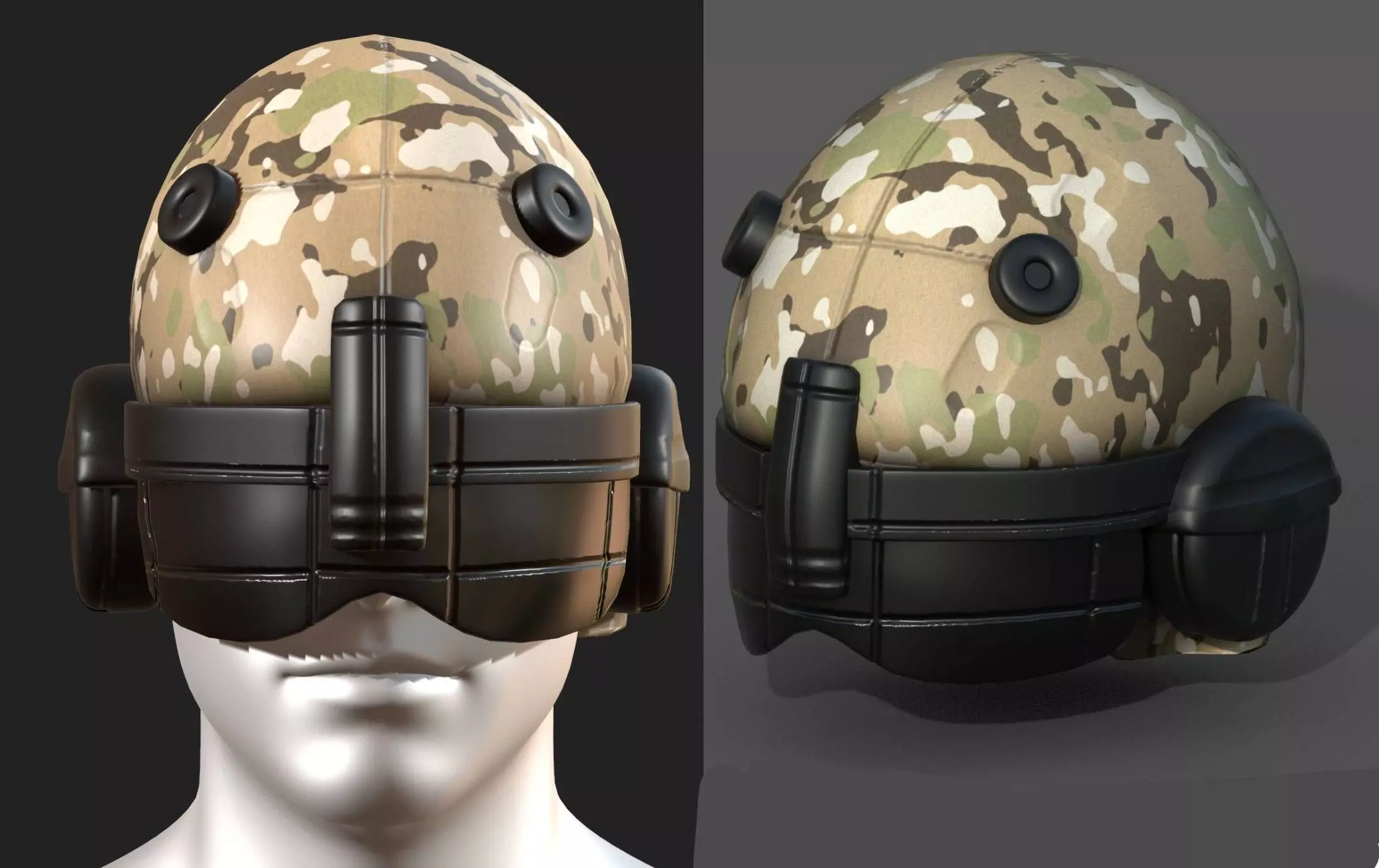 Helmet scifi fantasy futuristic military combat  Low-poly 3D model_0