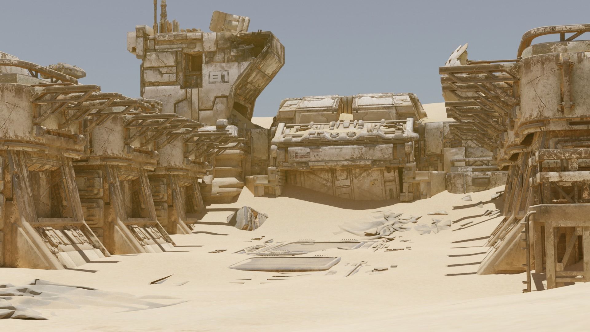 Sci-Fi Abandoned outpost 3D model_2
