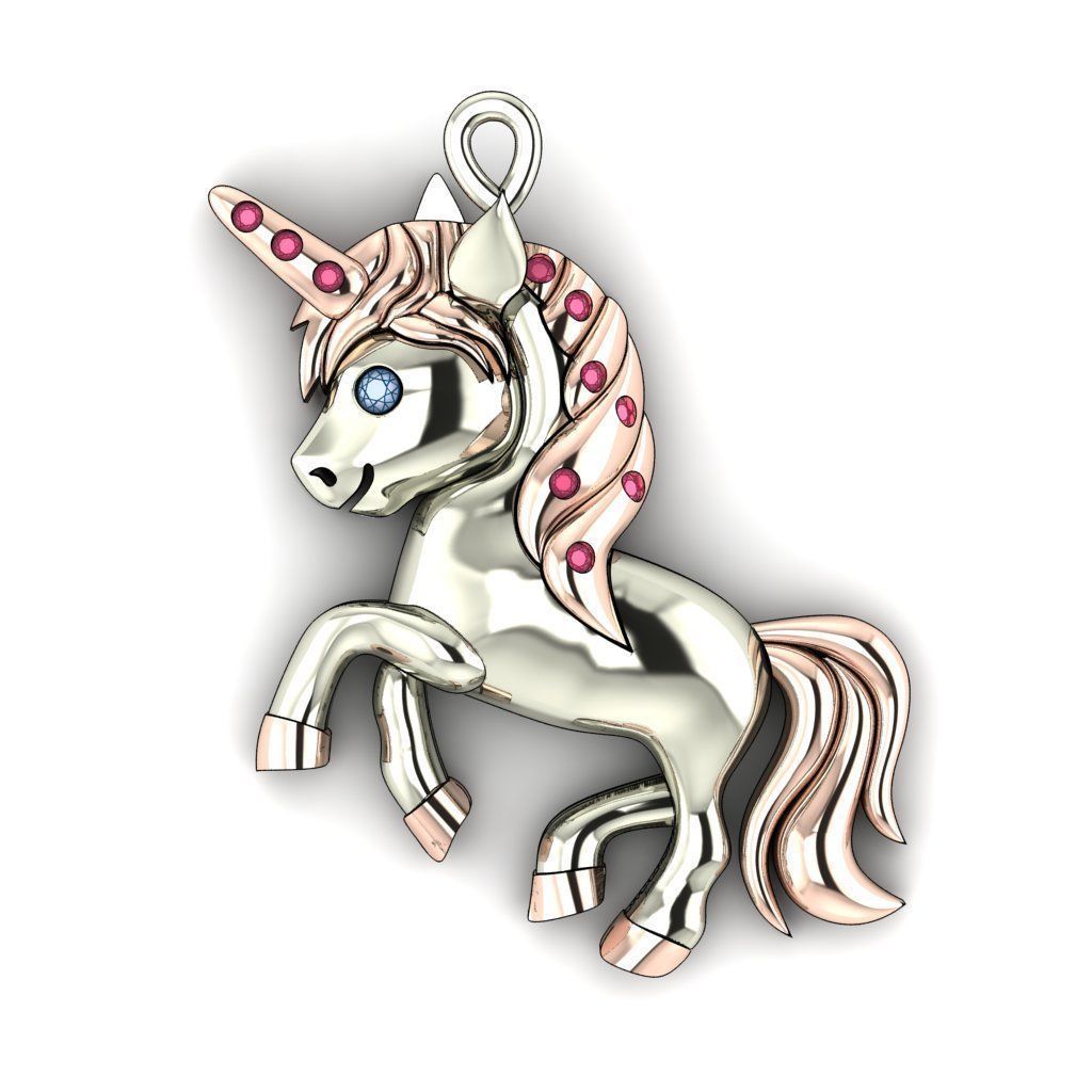Unicorn - Pendant 3D print model_1
