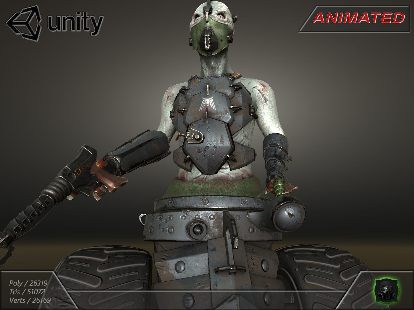 Cyber warrior 01--CyberOrk Low-poly 3D model_15