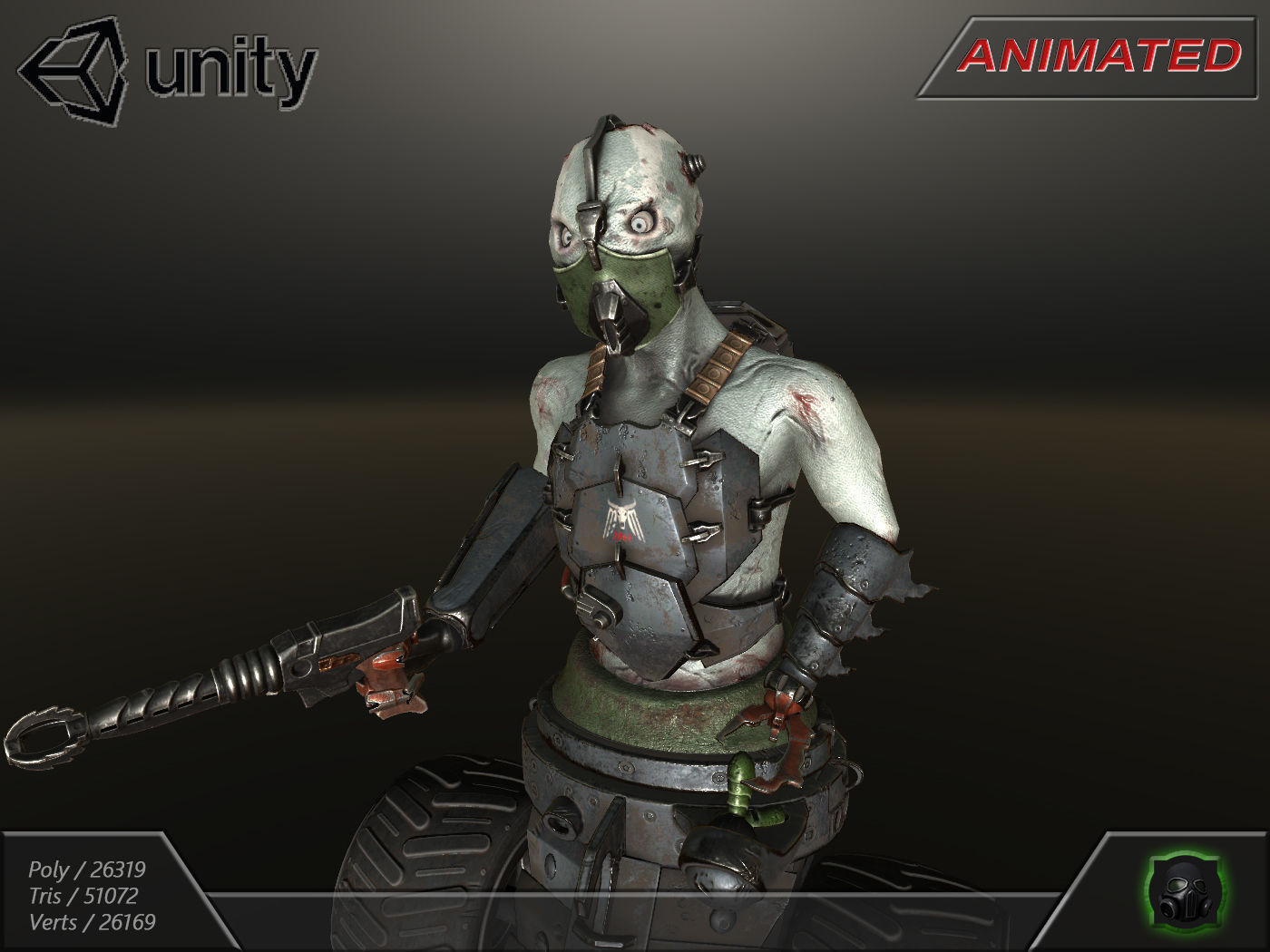 Cyber warrior 01--CyberOrk Low-poly 3D model_18