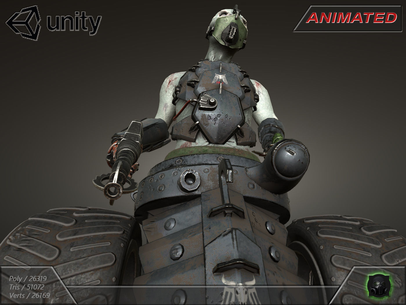 Cyber warrior 01--CyberOrk Low-poly 3D model_3