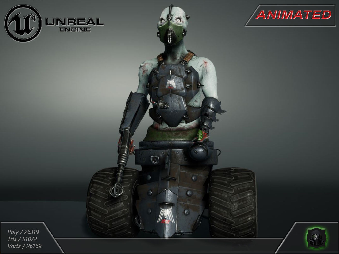 Cyber warrior 01--CyberOrk Low-poly 3D model_2