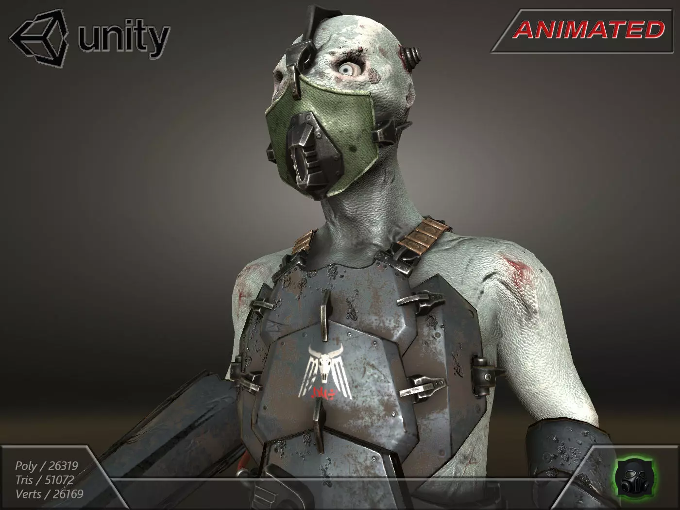 Cyber warrior 01--CyberOrk Low-poly 3D model_0