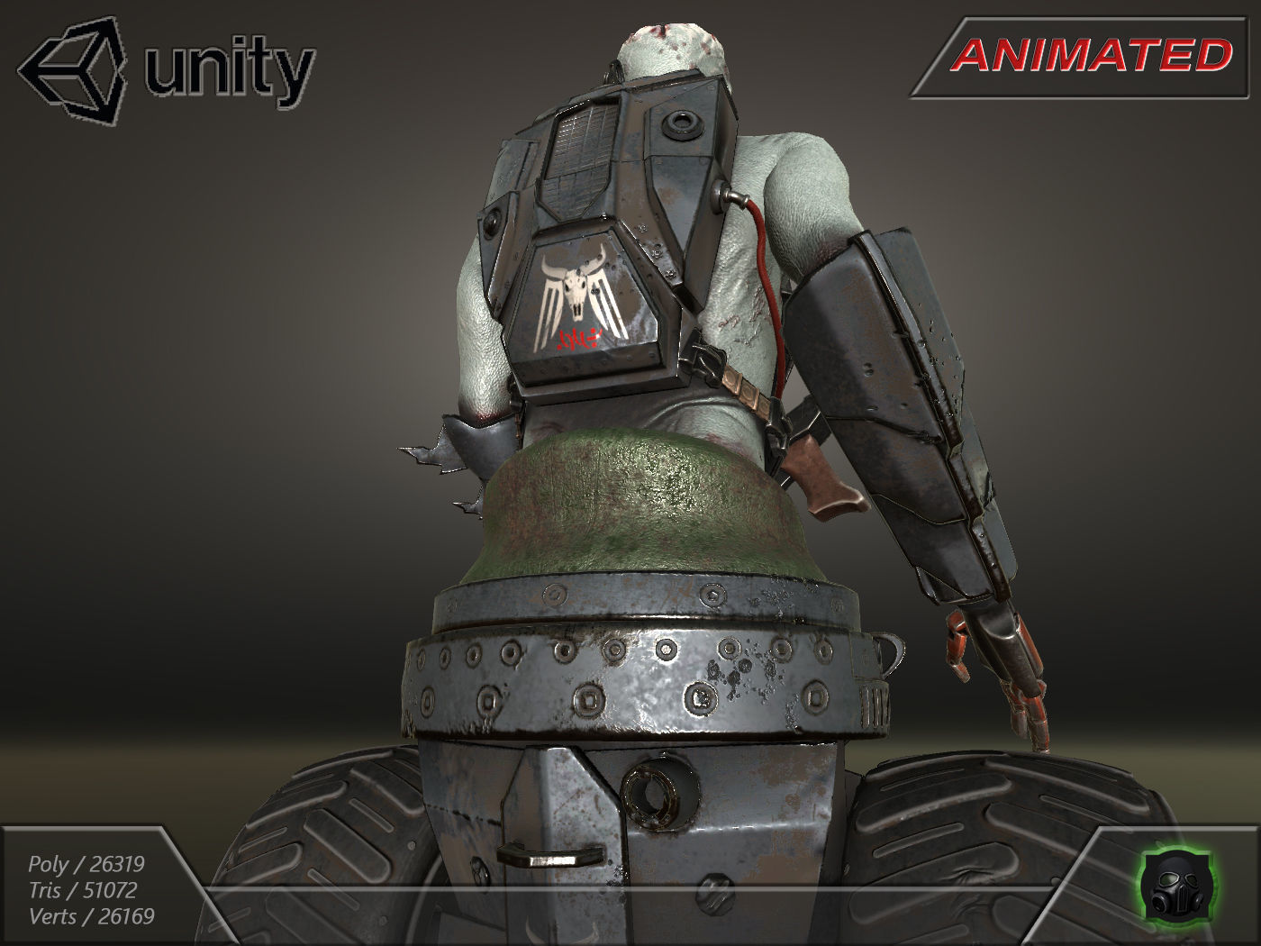 Cyber warrior 01--CyberOrk Low-poly 3D model_17