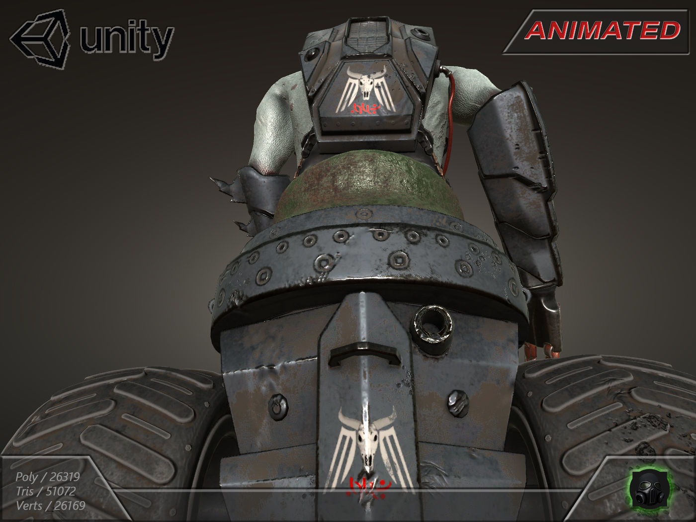 Cyber warrior 01--CyberOrk Low-poly 3D model_9