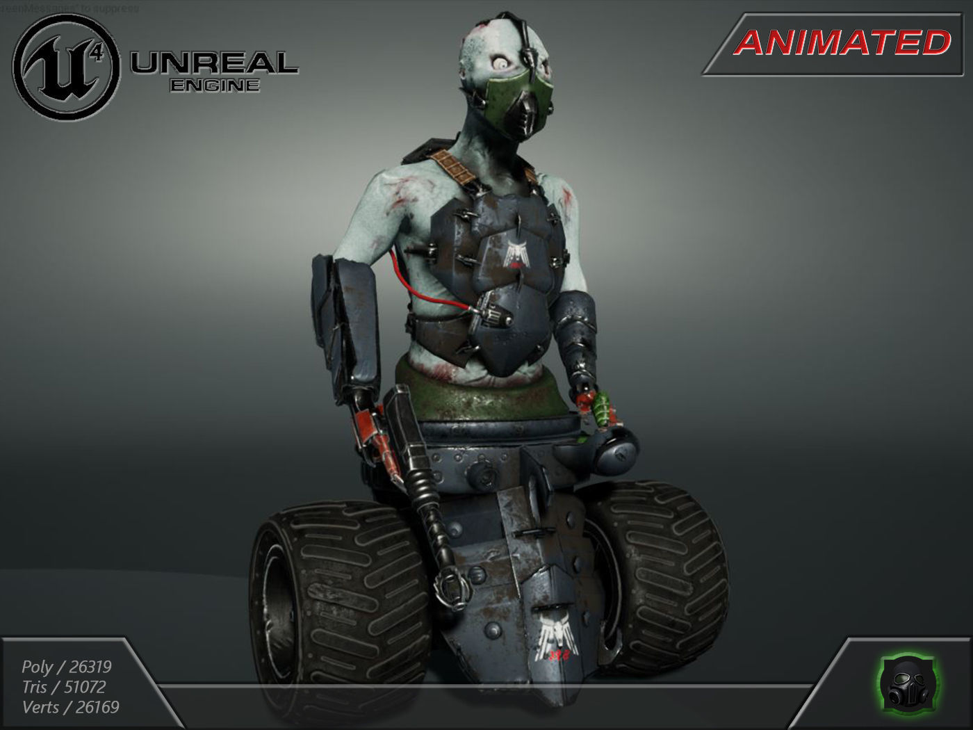 Cyber warrior 01--CyberOrk Low-poly 3D model_6