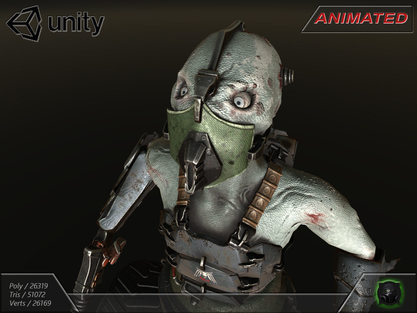 Cyber warrior 01--CyberOrk Low-poly 3D model_5